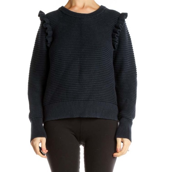 BANANA REPUBLIC Navy Ribbed Sweater - Picture 2 of 7